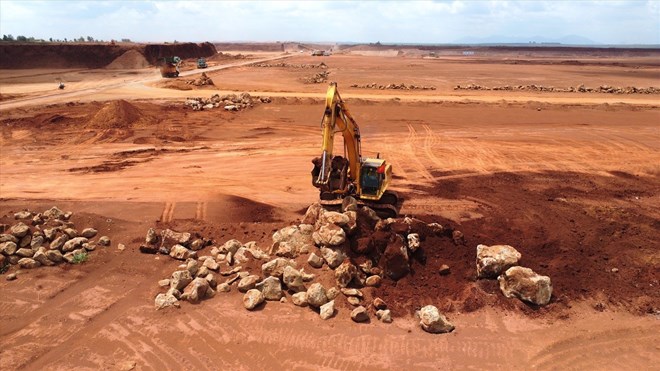 Thi công gói san nền thoát nước tại Dự án sân bay Long Thành. Ảnh: Hà Anh Chiến
