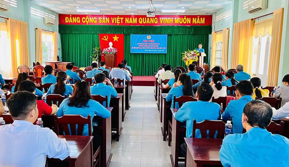 Quang cảnh Hội nghị. Ảnh: LĐLĐ huyện Mỹ Tú (Sóc Trăng)