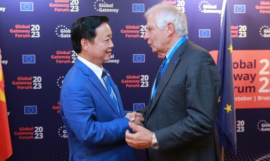 Phó Thủ tướng Chính phủ Trần Hồng Hà và Phó Chủ tịch EC Josep Borrell. Ảnh: VGP
