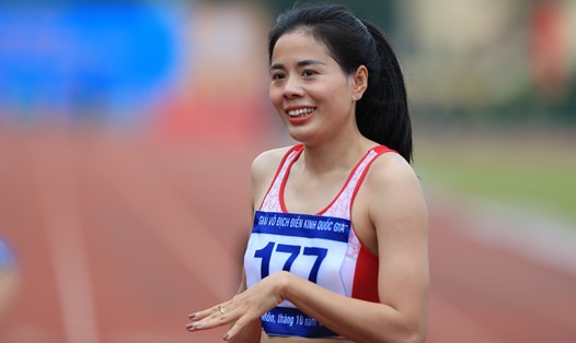 Nguyễn Thị Huyền tại Giải Điền kinh vô địch quốc gia 2023. Ảnh: Hoàng Tùng