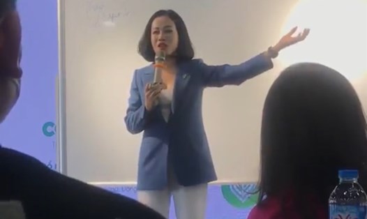 Bà Mai Hà Trang - Chủ tịch HĐQT Công ty CCV Group giới thiệu tiềm năng đầu tư vào dự án. Ảnh: Cắt từ clip