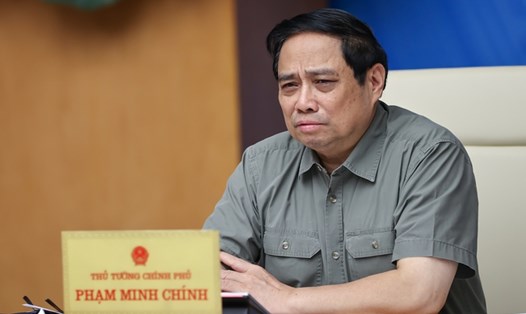 Thủ tướng Chính phủ Phạm Minh Chính phát biểu kết luận hội nghị. Ảnh: VGP
