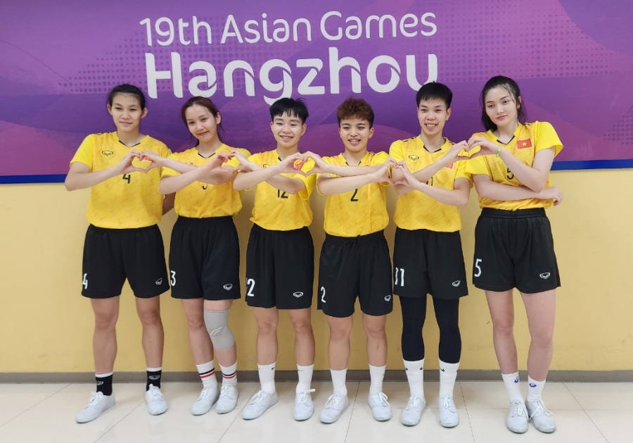 Đội Cầu mây 4 nữ của Việt Nam giành quyền vào thi đấu chung kết. Ảnh: Thu Sâm