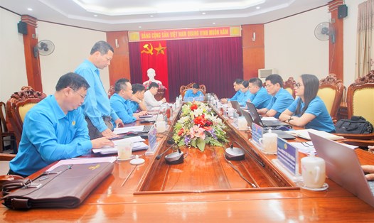 Toàn cảnh Hội nghị Ban Thường vụ LĐLĐ tỉnh Nghệ An. Ảnh: Quỳnh Trang