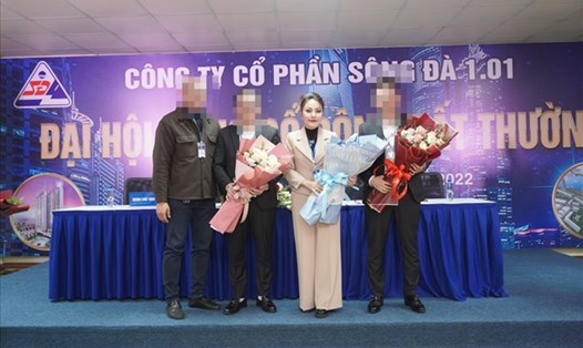 Bà Vũ Thị Thúy - CEO Bất động sản Nhật Nam khi còn là cổ đông lớn tại Sông Đà 1.01. Ảnh: Sông đà 1.01
