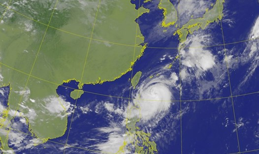 Ảnh vệ tinh bão Koinu hồi 14h30 ngày 3.10.2023. Ảnh: CWA