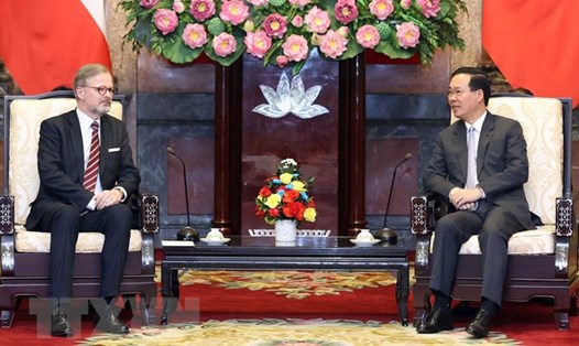 Chủ tịch nước Võ Văn Thưởng tiếp Thủ tướng Cộng hòa Czech Petr Fiala thăm chính thức Việt Nam tháng 4.2023. Ảnh: TTXVN 