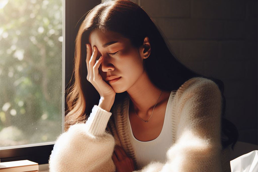 Khi sự cân bằng nội tiết tố bị xáo trộn, nó có thể dẫn đến các vấn đề như trầm cảm, thay đổi tâm trạng, mệt mỏi, các vấn đề về tiêu hóa... Ảnh Ai - Thiện Nhân