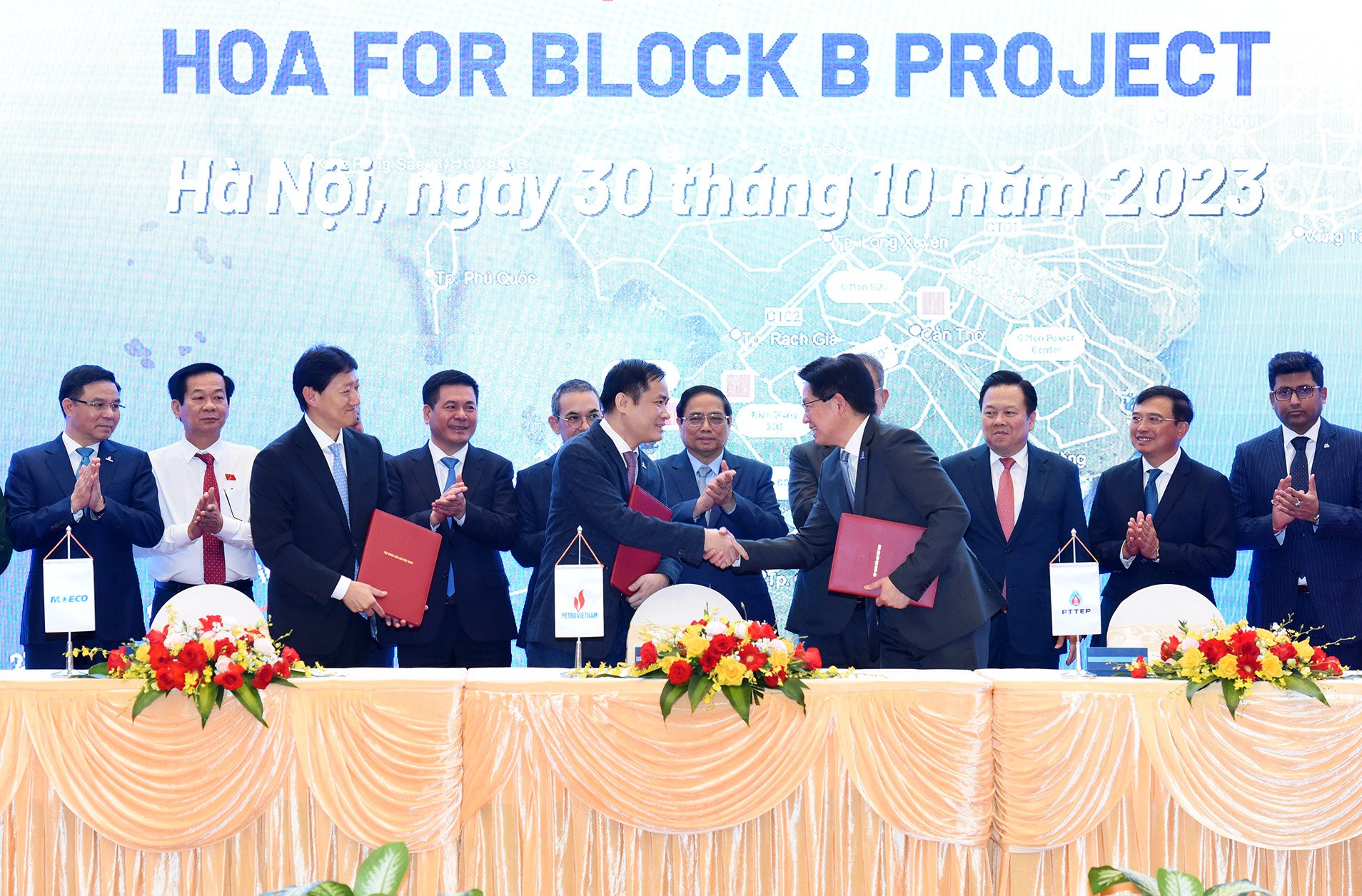 Thủ tướng Chính phủ Phạm Minh Chính dự Lễ ký kết và triển khai chuỗi dự án khí - điện Lô B - Ô Môn. Ảnh: Trần Hải