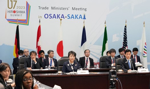 Các Bộ trưởng Thương mại G7 họp tại Osaka, Nhật Bản ngày 29.10.Ảnh: AFP