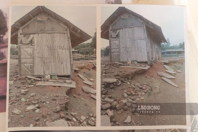 “Do chưa được cấp đất lần đầu, đến năm 2019, tôi đã xây ngôi nhà này trên nền nhà lá cũ ở từ năm 1991” - ông Lý nói với phóng viên. Ảnh nhà lá cũ: Tô Công.