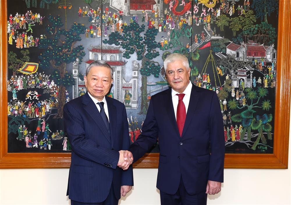 Bộ trưởng Tô Lâm và Bộ trưởng Kolokoltsev Vladimir Alexandrovich. Ảnh: Bộ Công an