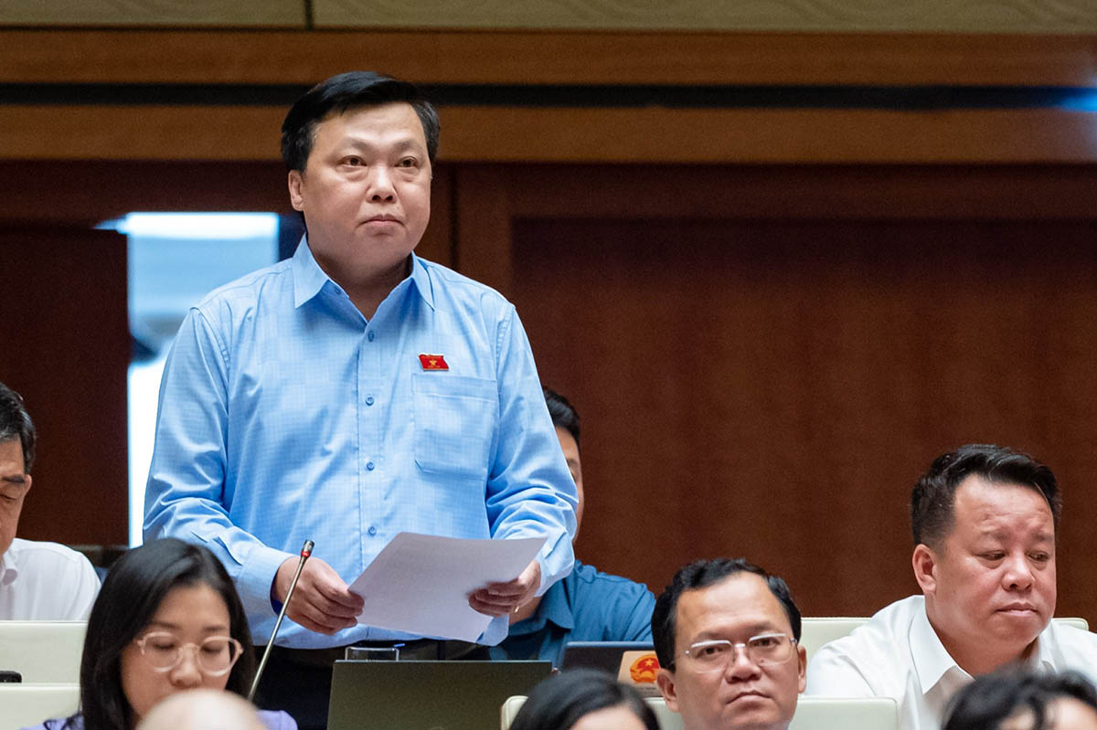 Đại biểu Phạm Hùng Thắng (Đoàn Hà Nam) phát biểu. Ảnh: Phạm Thắng