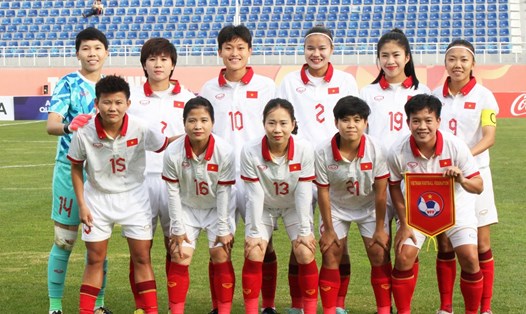 Đội tuyển nữ Việt Nam tại Vòng loại thứ 2 Olympic Paris 2024. Ảnh: VFF