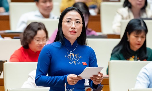Đại biểu Trần Khánh Thu kiến nghị hỗ trợ học phí cho sinh viên theo học bác sĩ y khoa. Ảnh: Văn phòng Quốc hội