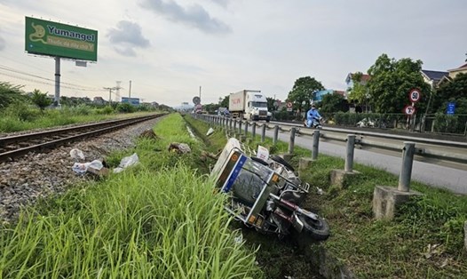 Hiện trường vụ tai nạn đường sắt xảy ra tháng 5.2023. Ảnh: Đội Cảnh sát đường sắt Công an Hải Phòng