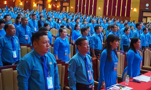 Phiên làm việc thứ nhất Đại hội Công đoàn tỉnh Tây Ninh lần thứ X, nhiệm kỳ 2023-2028, diễn ra chiều 4.10. Ảnh: Chân Phúc