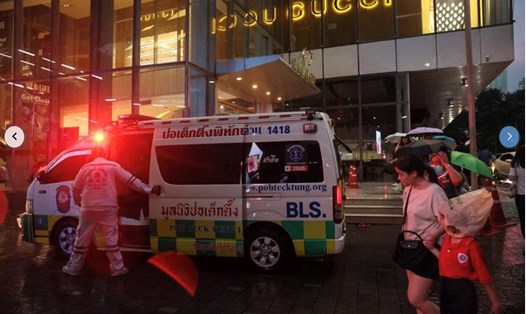 Xả súng xảy ra tại trung tâm thương mại Siam Paragon ở Thái Lan ngày 3.10 khiến 2 du khách Trung Quốc, Myanmar thiệt mạng. Ảnh chụp màn hình
