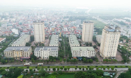 Toàn cảnh khu nhà ở công nhân xã Kim Chung (Đông Anh, Hà Nội). Ảnh: Nhóm PV