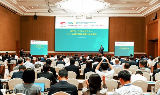 BIDV phối hợp cùng 13 ngân hàng đối tác Nhật Bản tổ chức Hội nghị khách hàng Nhật Bản năm 2023. Ảnh BIDV