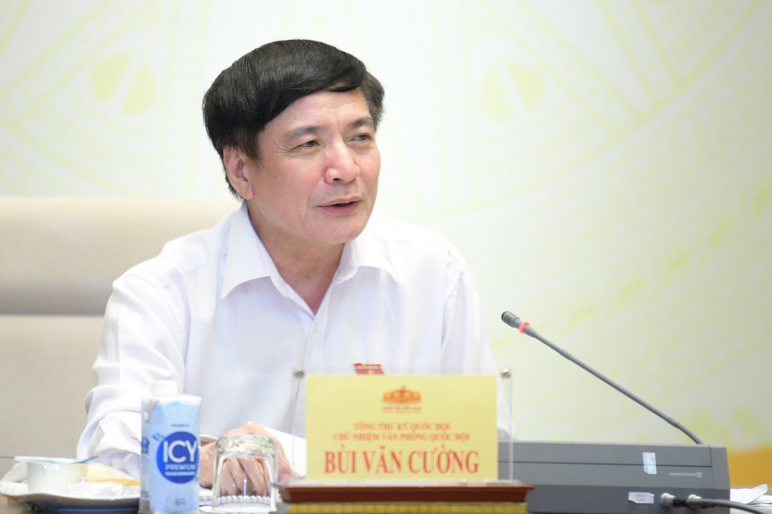 Tổng Thư ký Quốc hội, Chủ nhiệm Văn phòng Quốc hội Bùi Văn Cường phát biểu. Ảnh: Trọng Quỳnh