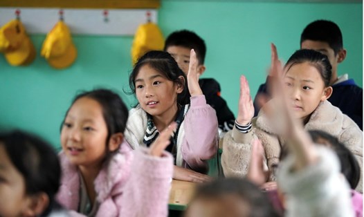 Học sinh trong một lớp học ở Sơn Tây, Trung Quốc. Ảnh: Xinhua