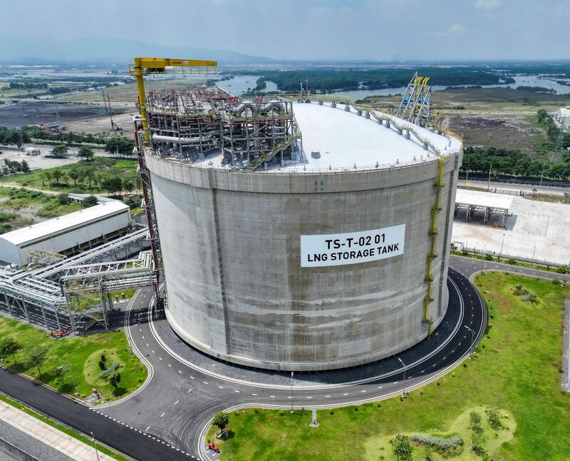 Công trình Kho LNG 1 MMTPA Thị Vải được PV GAS hoàn thành đang hiện thực hóa mục tiêu Việt Nam tham gia vào bản đồ LNG thế giới. Ảnh: PV GAS
