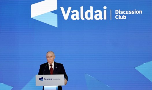 Tổng thống Putin phát biểu tại Diễn đàn Valdai ở Sochi, Nga. Ảnh: TASS