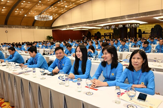 Các đại biểu tham gia Đại hội Công đoàn Công Thương Việt Nam lần thứ IV, nhiệm kỳ 2023-2028. Ảnh: Cấn Dũng