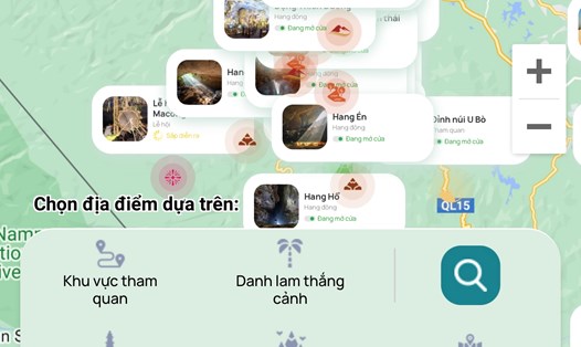 Giao diện bản đồ số du lịch Quảng Bình. Ảnh: Lê Phi Long