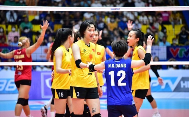 Tuyển bóng chuyền nữ Việt Nam thua 1-3 trước tuyển nữ Nhật Bản tại bán kết ASIAD 19. Ảnh: VFV 