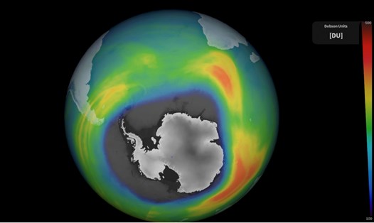 Lỗ thủng tầng ozone tại Nam Cực đã lớn đến mức kỷ lục, bằng với diện tích của Bắc Mỹ. Ảnh: ESA