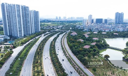 Đại lộ Thăng Long (Hà Nội) nhìn từ trên cao. Ảnh minh hoạ: Tô Thế