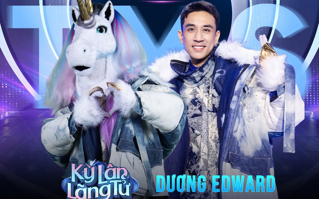 Dương Edward lộ diện sau mascot Kỳ Lân Lãng Tử. Ảnh: BTC.
