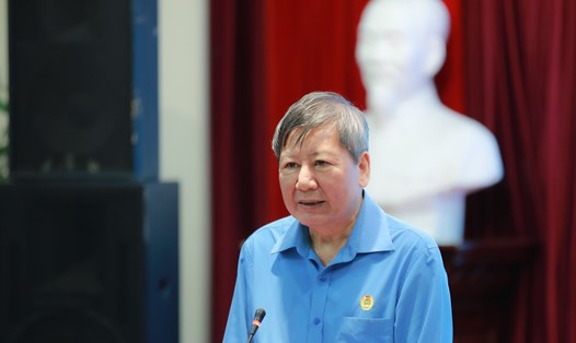 Ông Trần Thanh Hải - Phó Chủ tịch Thường trực Tổng Liên đoàn Lao động Việt Nam - phát biểu tại buổi tọa đàm. Ảnh: Quế Chi