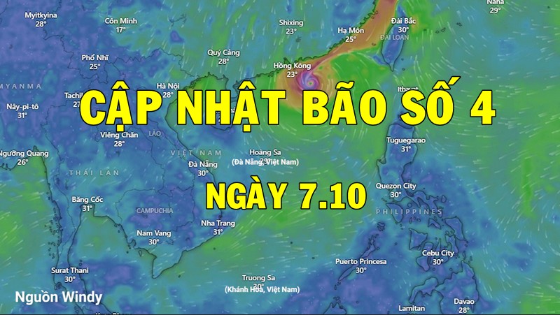 Dự báo mới nhất hướng di chuyển của bão số 4 Koinu ngày 8.10