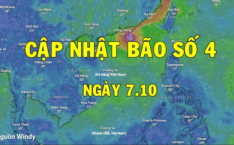 Dự báo mới nhất hướng di chuyển của bão số 4 Koinu ngày 8.10