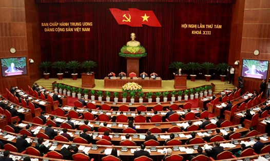 Hội nghị Trung ương 8 khoá XIII diễn ra từ 2-8.10 tại Thủ đô Hà Nội. Ảnh: Phạm Cường