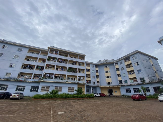 Khu nhà ở thuộc Dự án thí điểm xây dựng nhà ở cho công nhân thuê tại xã Kim Chung (Đông Anh, Hà Nội). Ảnh: Lương Hạnh