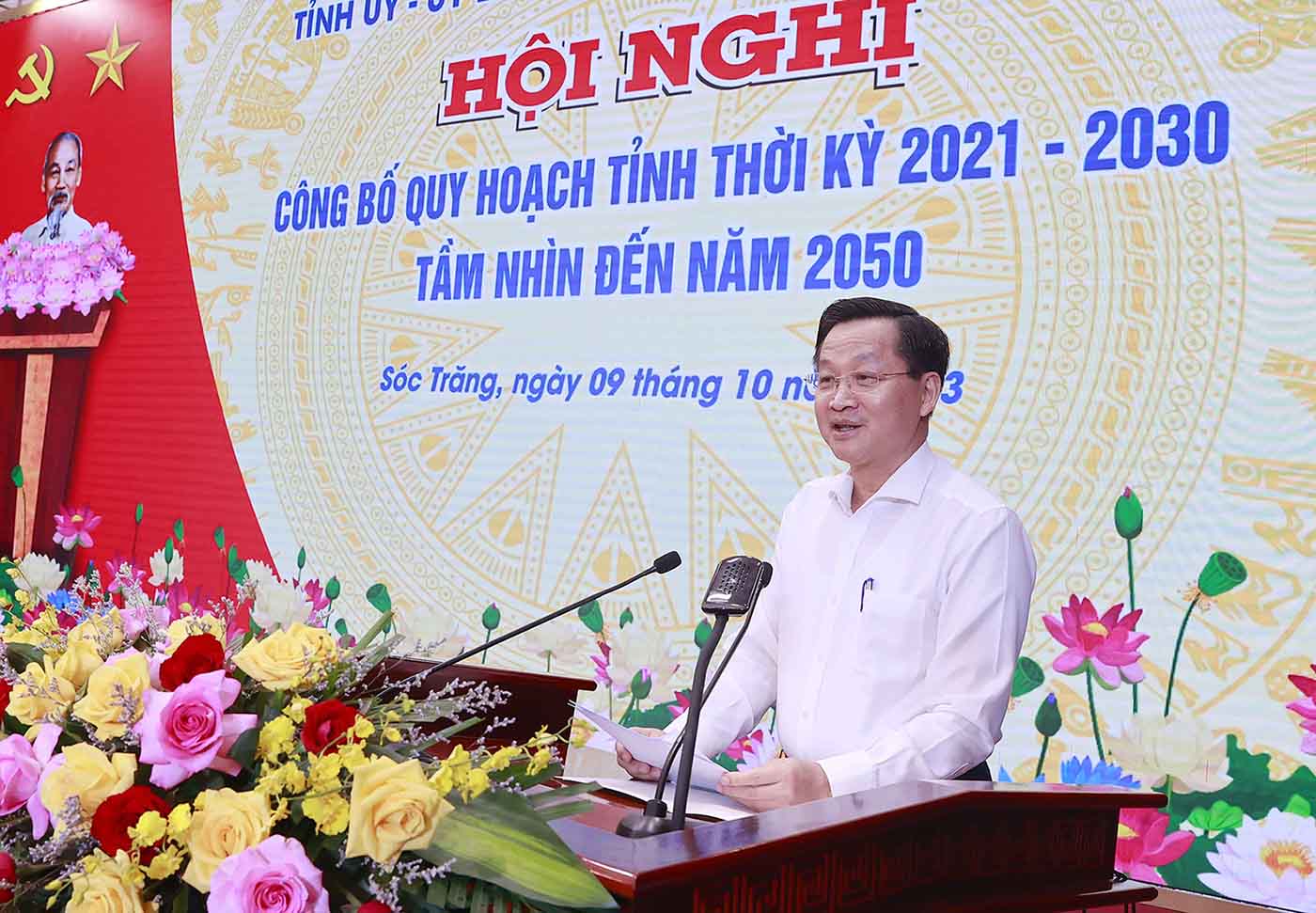 Phó Thủ tướng Chính phủ Lê Minh Khái phát biểu tại hội nghị. Ảnh: VPQH