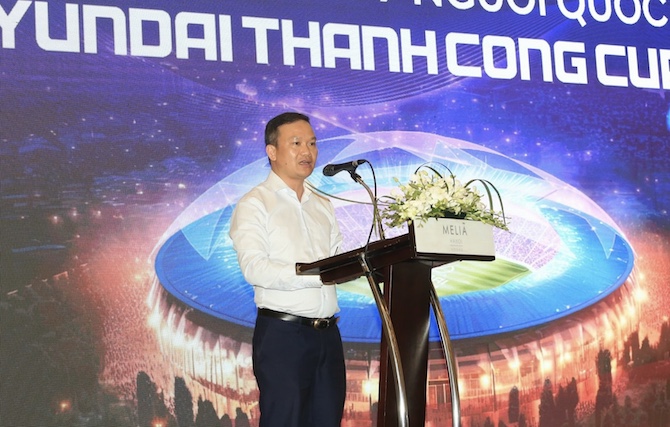 Phó Cục trưởng Cục Thể dục Thể thao Nguyễn Hồng Minh phát biểu tại buổi lễ. Ảnh: Minh Hiếu