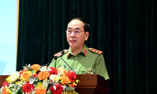 Thứ trưởng Bộ Công an - Thượng tướng Trần Quốc Tỏ phát biểu tại buổi toạ đàm. Ảnh: Quang Việt