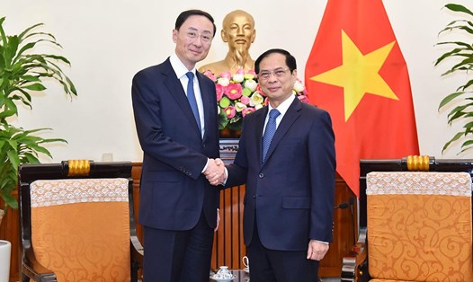 Bộ trưởng Ngoại giao Bùi Thanh Sơn tiếp Thứ trưởng Ngoại giao Trung Quốc Tôn Vệ Đông. Ảnh: BNG