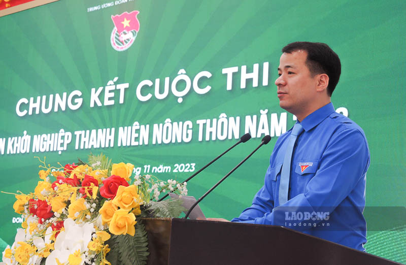 Ông Ngô Văn Cương - Bí thư Trung ương Đoàn TNCS Hồ Chí Minh phát biểu tại Chung kết cuộc thi. Ảnh: P.A