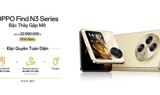 Bộ đôi OPPO Find N3 Series chính thức mở bán tại Việt Nam kể từ hôm 11.11. Ảnh: OPPO