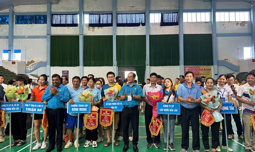 Các vận động viên về tham dự Hội thao do Công đoàn ngành Giao thông Vận tải tỉnh Đắk Lắk tổ chức. Ảnh: Bảo Trung