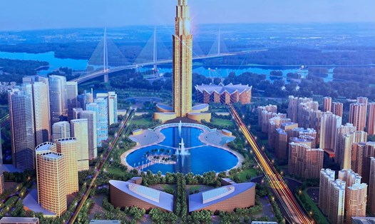 Công bố triển khai dự án Thành phố thông minh 4,2 tỉ USD ở huyện Đông Anh (Hà Nội). Ảnh: BRG