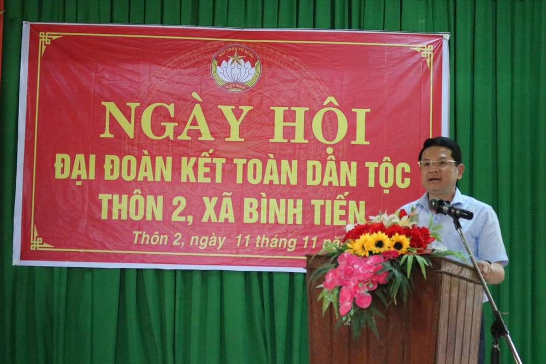 Phó Chủ tịch UBND tỉnh Hoàng Hải Minh phát biểu chúc mừng tại ngày hội. Ảnh: Ngọc Minh.