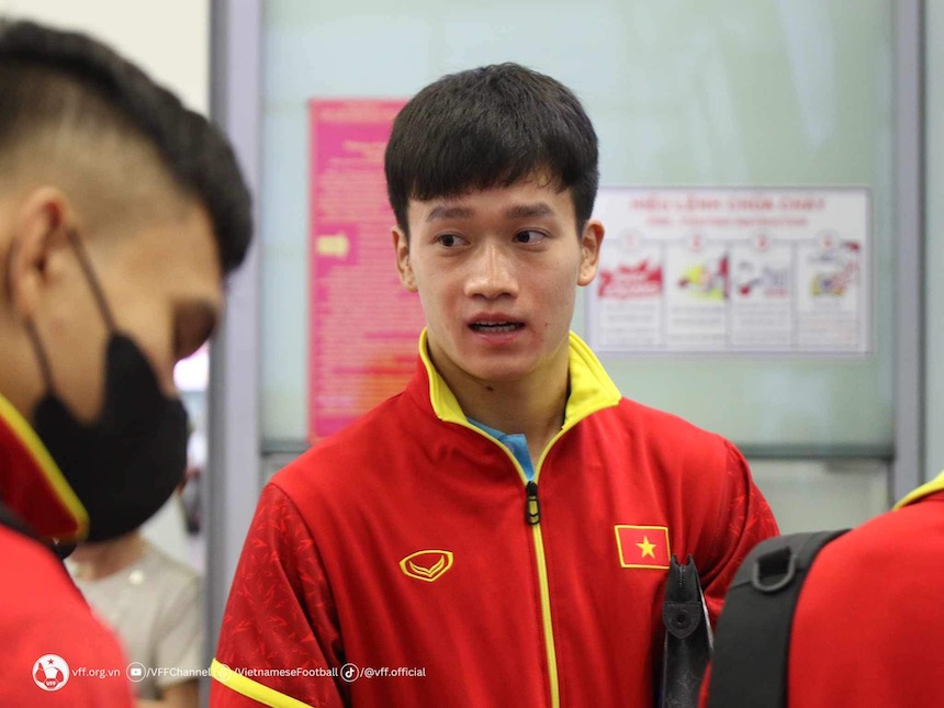 Đội tuyển Việt Nam tại sân bay Nội Bài. Ảnh: VFF