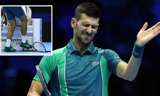 Novak Djokovic có những thời khắc thiếu kiềm chế trong trận đấu với Holger Rune tại ATP Finals 2023. Ảnh: Foxsports
